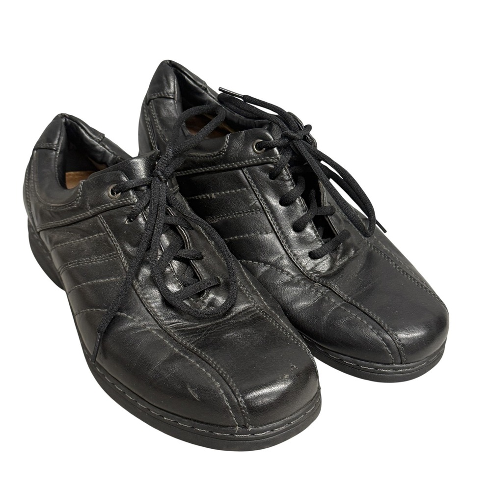 St. Johns Bay Shoes Mens Size 10.5 Black Comfort Support Lace Up Casual Sneakers